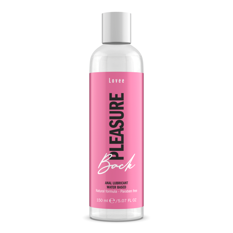  Vandens pagrindo analinis lubrikantas Lovee Back Pleasure, 150 ml pakuotė iš priekio