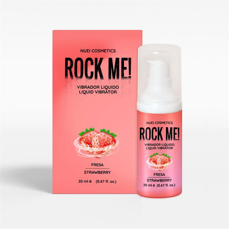 NUEI Cosmetics Rock Me Liquid Vibrator Braškių Skonio Klitorio Gelis