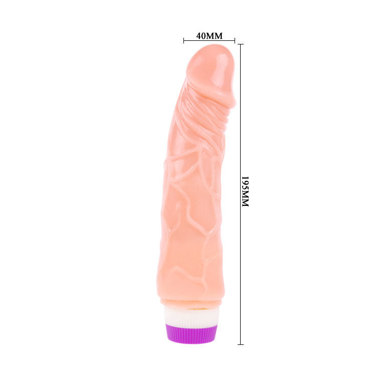 Vibratorius Linex su išmatavimais: 19,5 cm ilgio ir 4 cm pločio