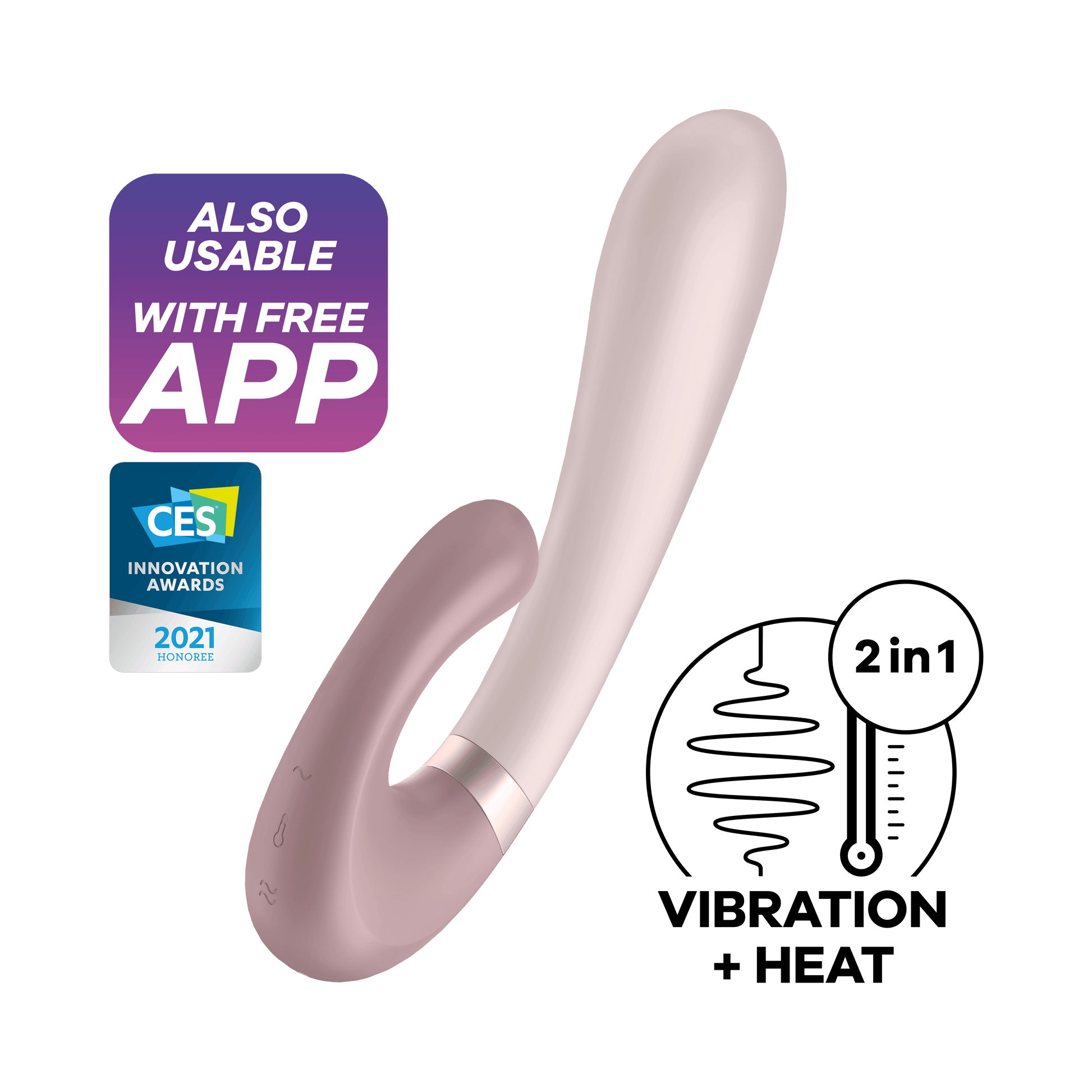 Satisfyer Heat Wave Rabbit Vibratorius su Šildymo Funkcija